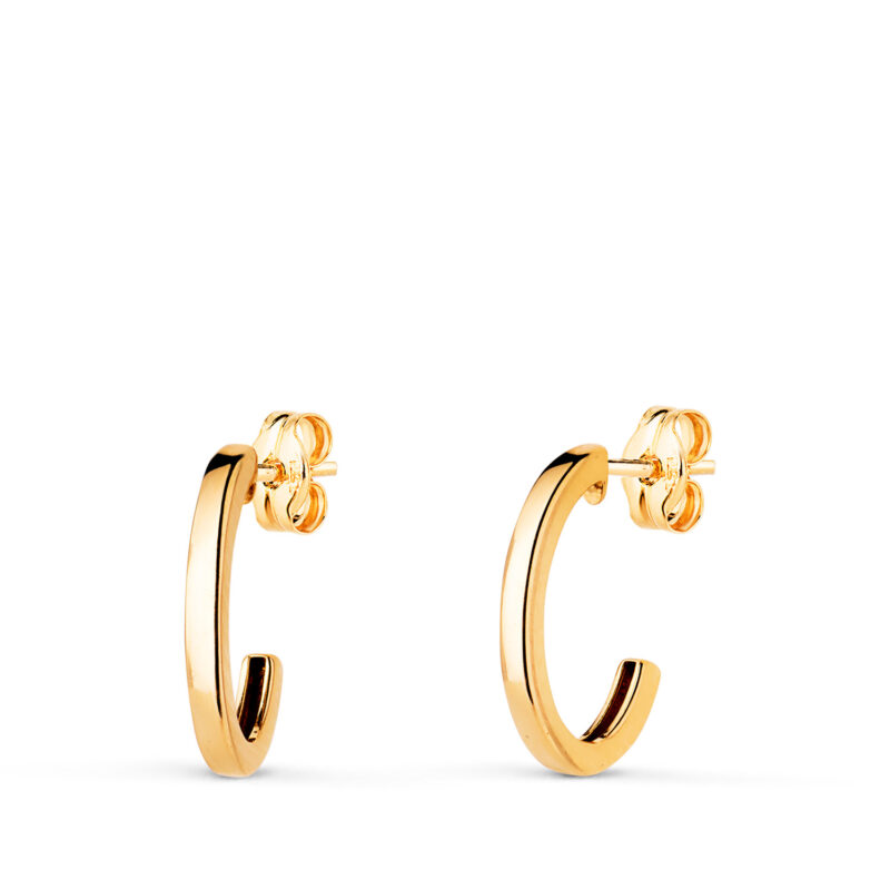 Pendientes de oro amarillo aro ovales abiertos