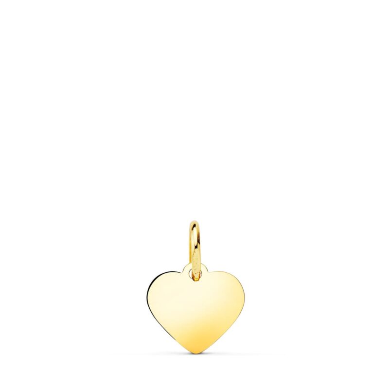 Placa de oro amarillo en forma de corazón