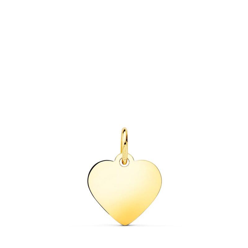 Placa de oro amarillo en forma de corazón