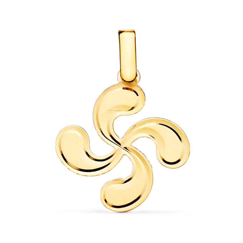Colgante oro amarillo lauburu diamantado