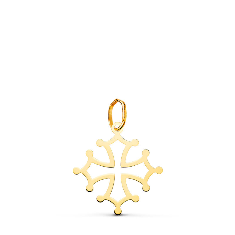 Cruz de occitania oro amarillo en brillo