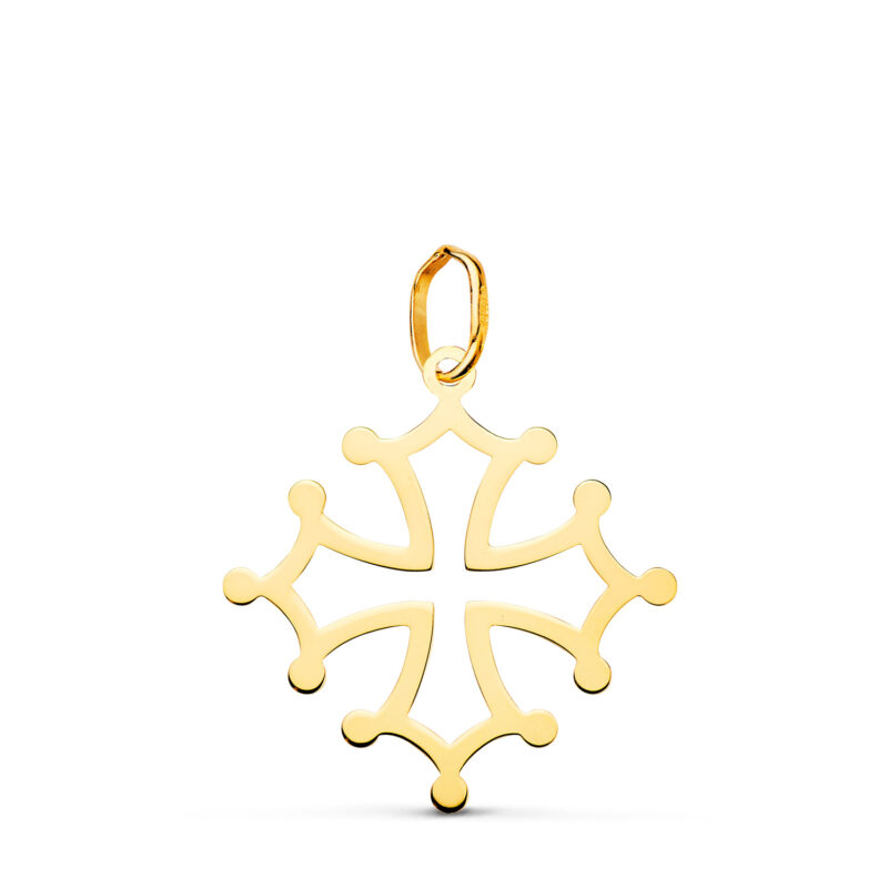 Cruz de occitania oro amarillo en brillo