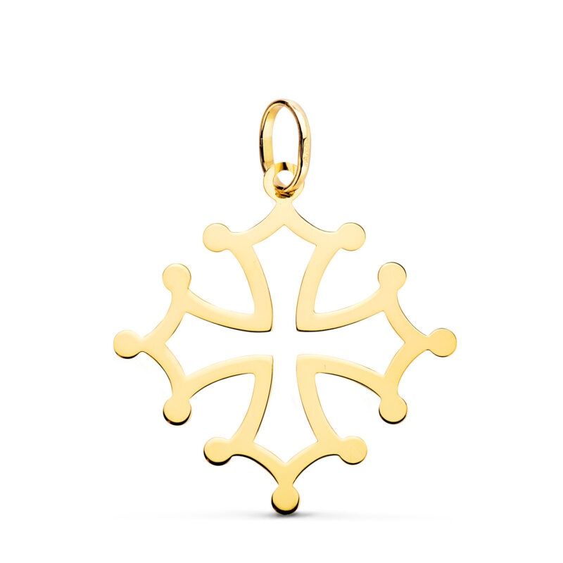 Cruz de occitania oro amarillo en brillo