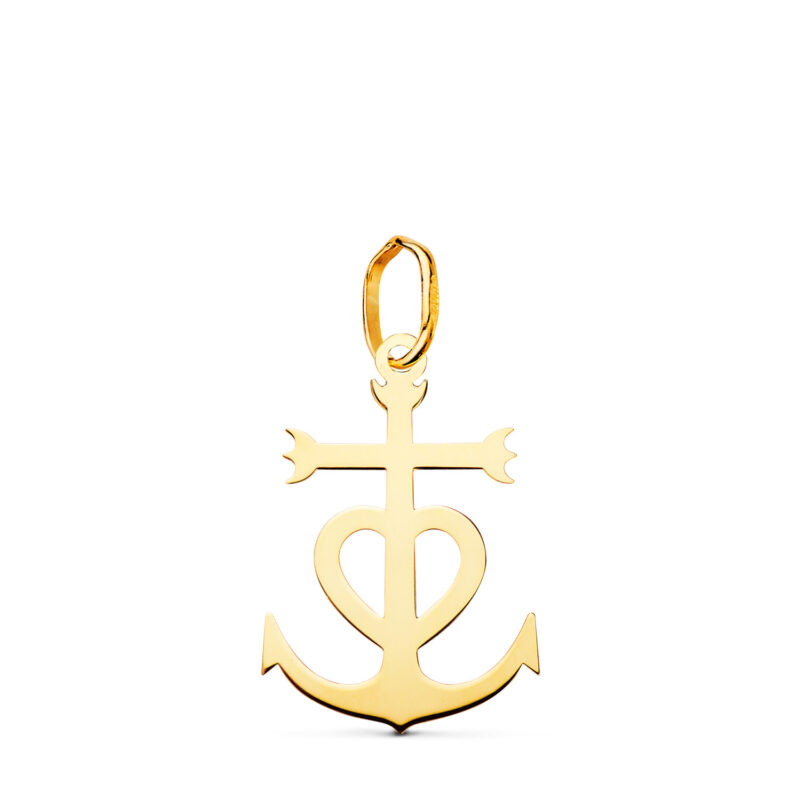 Cruz de la camarga oro amarillo en brillo