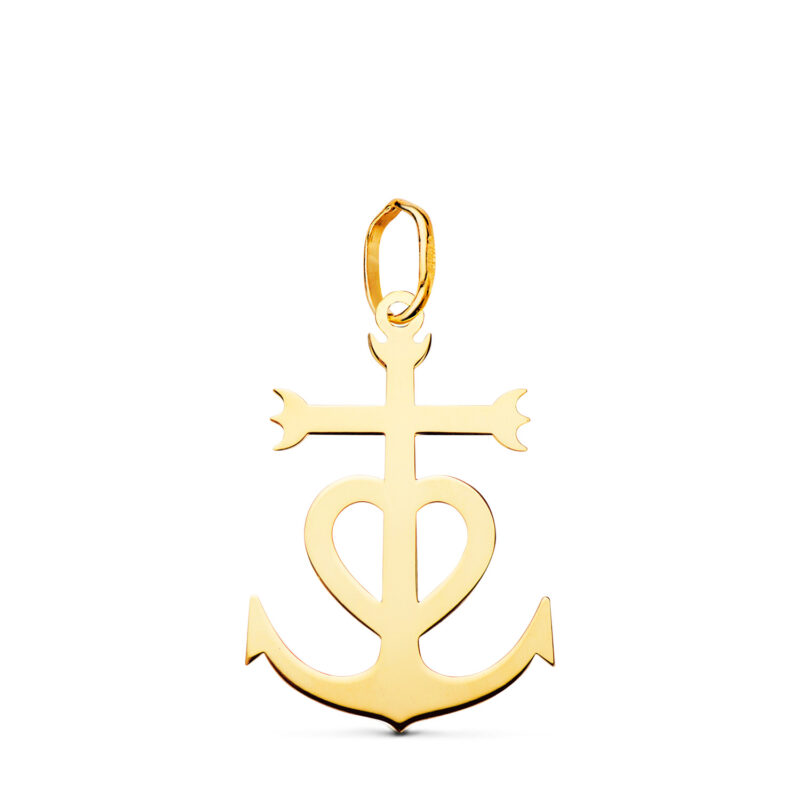 Cruz de la camarga oro amarillo en brillo