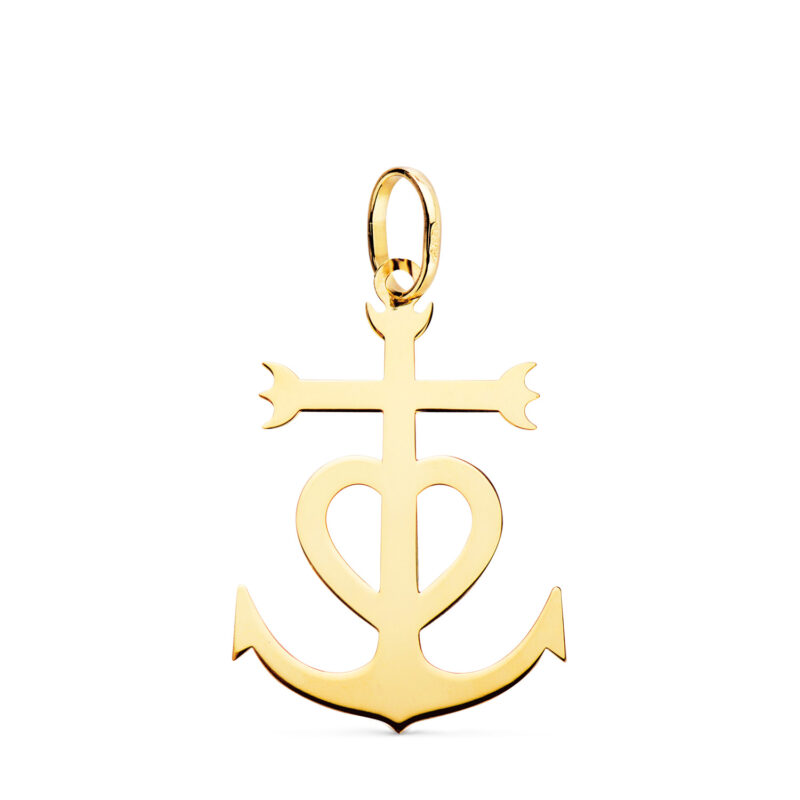Cruz de la camarga oro amarillo en brillo