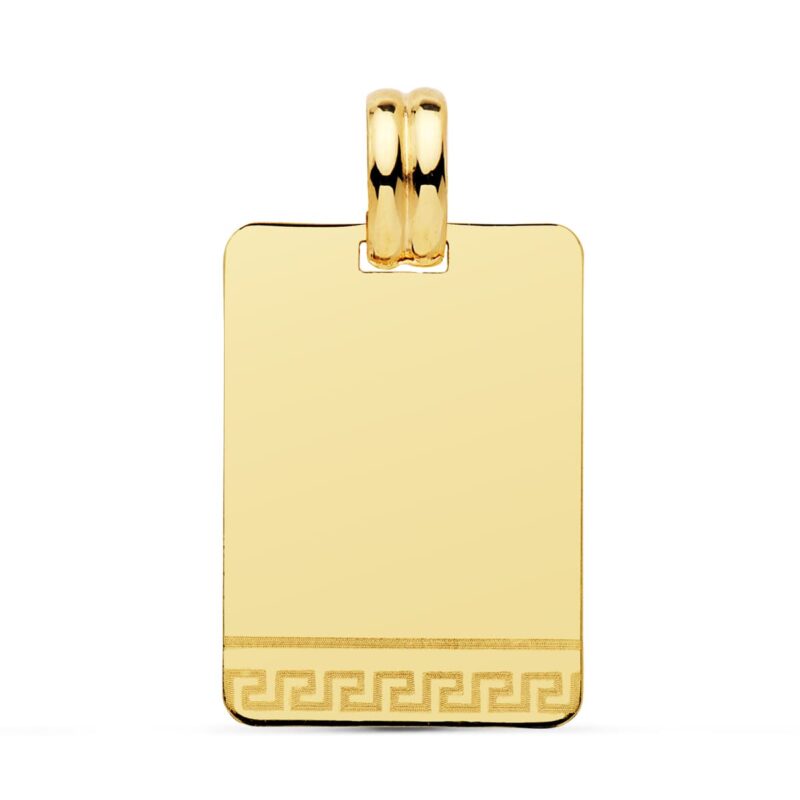 Placa de oro amarillo con greca