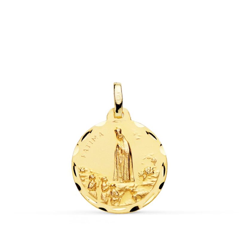 Medalla de oro amarillo Virgen de Fátima