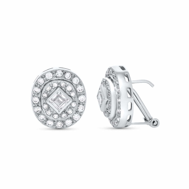 Pendientes de oro blanco novia o madrina circonita