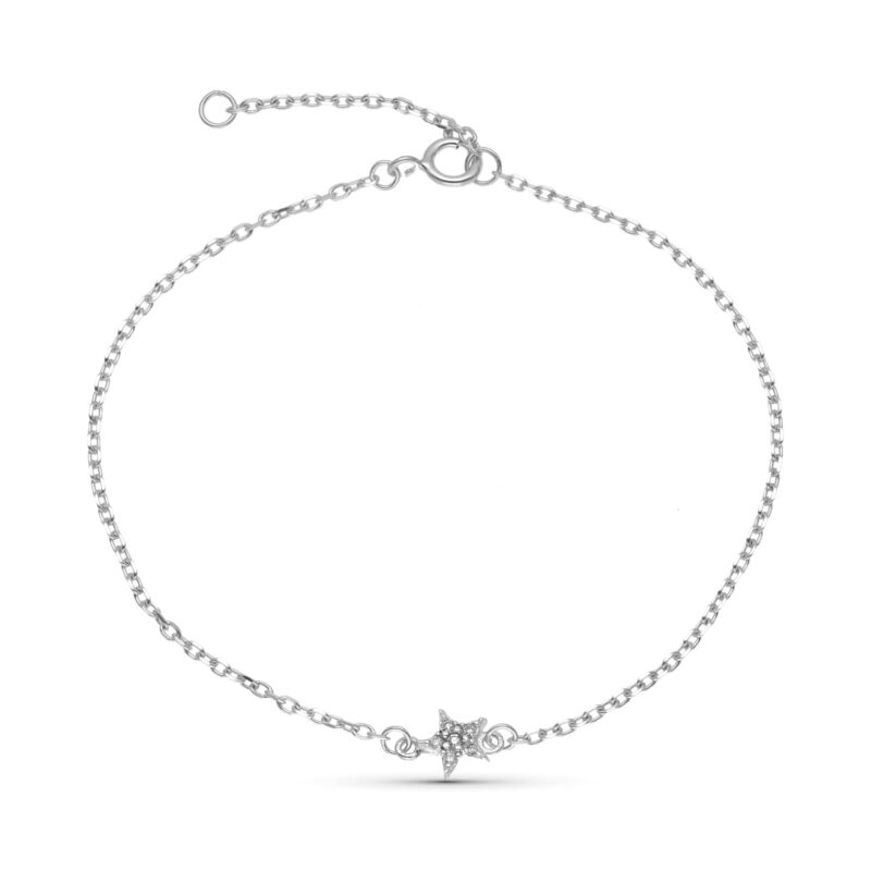 Pulsera de oro blanco estrella diamantes reduccion