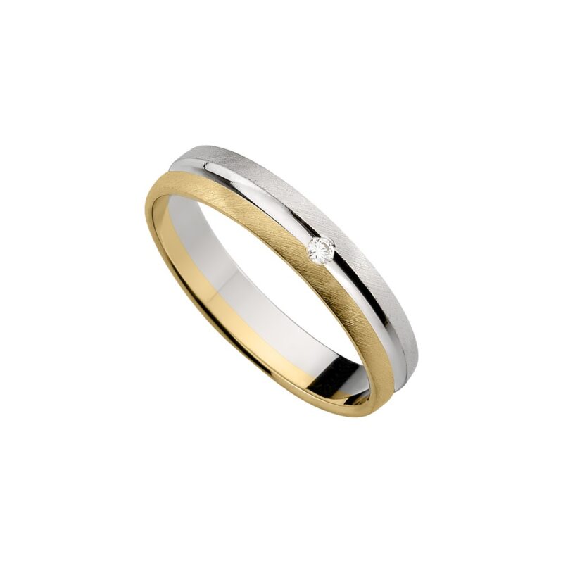 Alianza bicolor con banda central y diamante