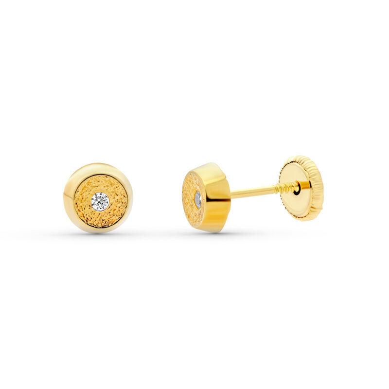 Pendientes de oro amarillo redondos 5 mm
