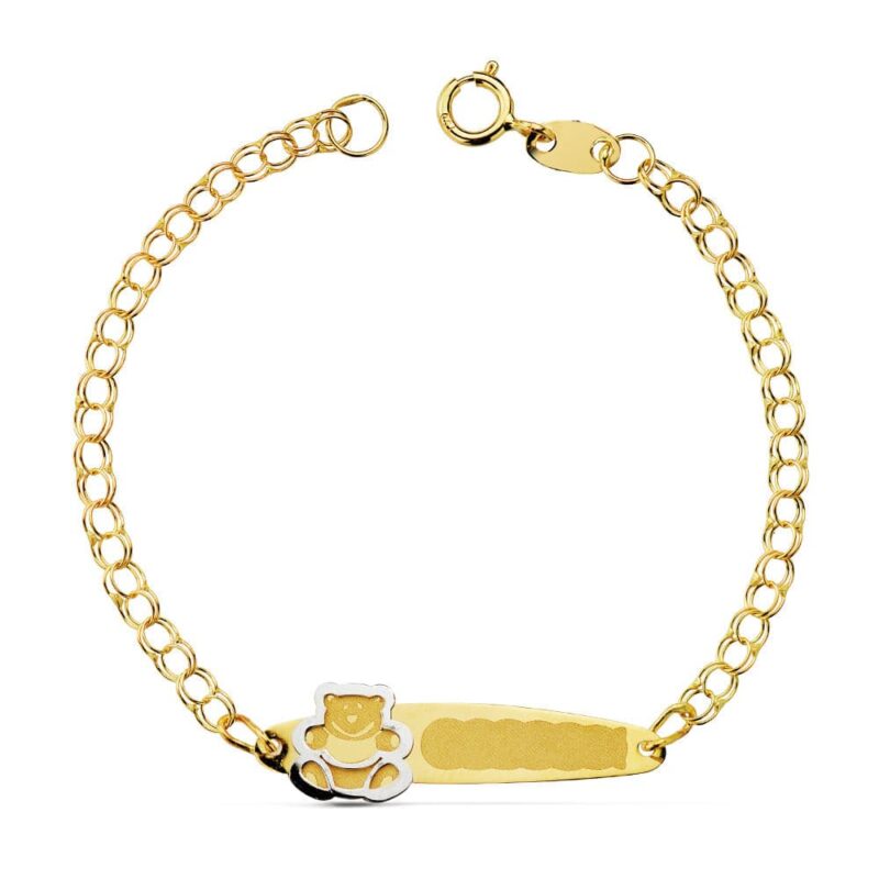 Pulsera esclava de oro amarillo húngara oso