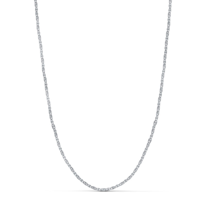 Cadena de oro blanco forzada maciza tallada · 1,8 mm · 50 cm