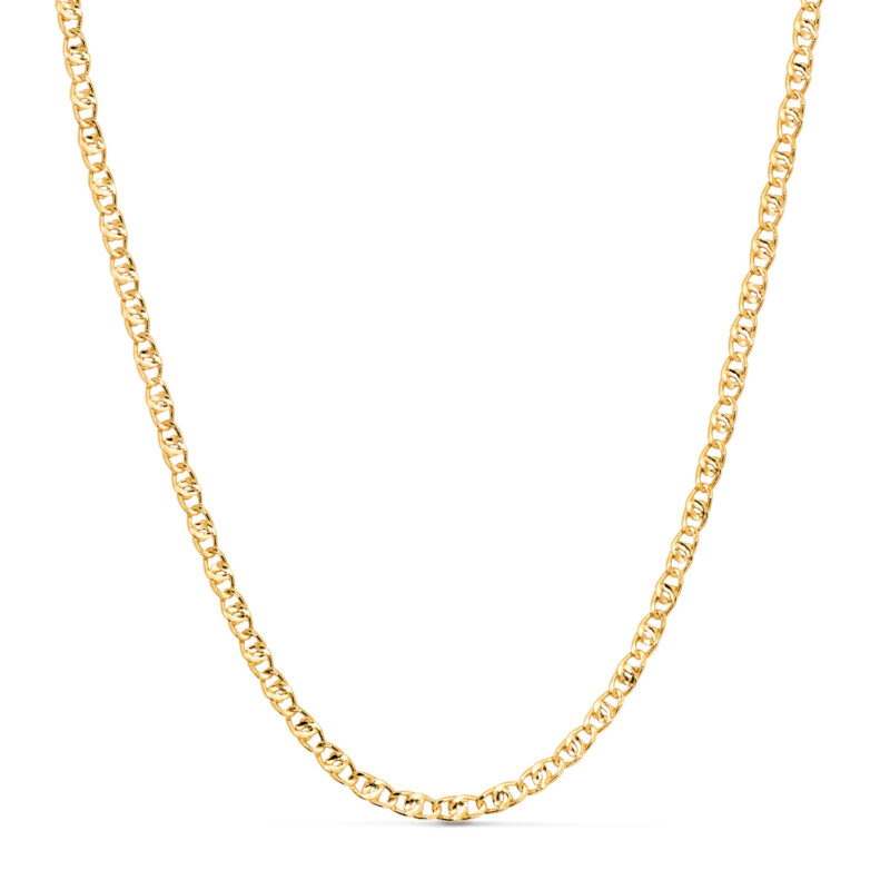 Cadena de oro amarillo choker tipo ancla 32-6 cm cierre reasa · 3 mm