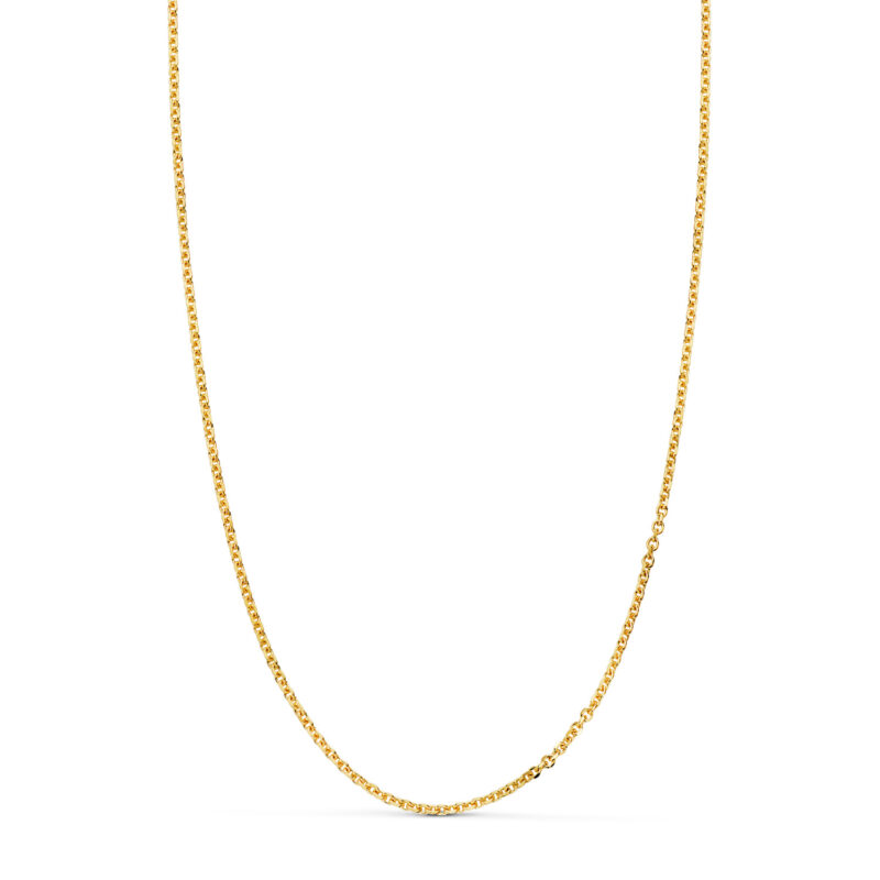 Cadena de oro amarillo maciza forzada eslabón tallado · 1,2 mm 60 cm
