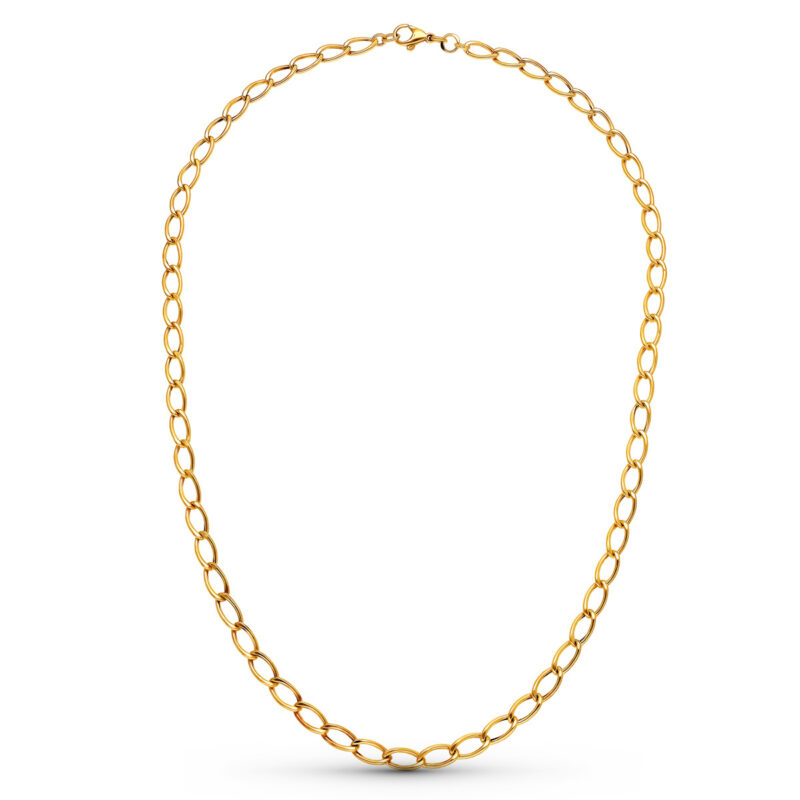Cadena de oro amarillo rombo hueca 50 cm 5 mm