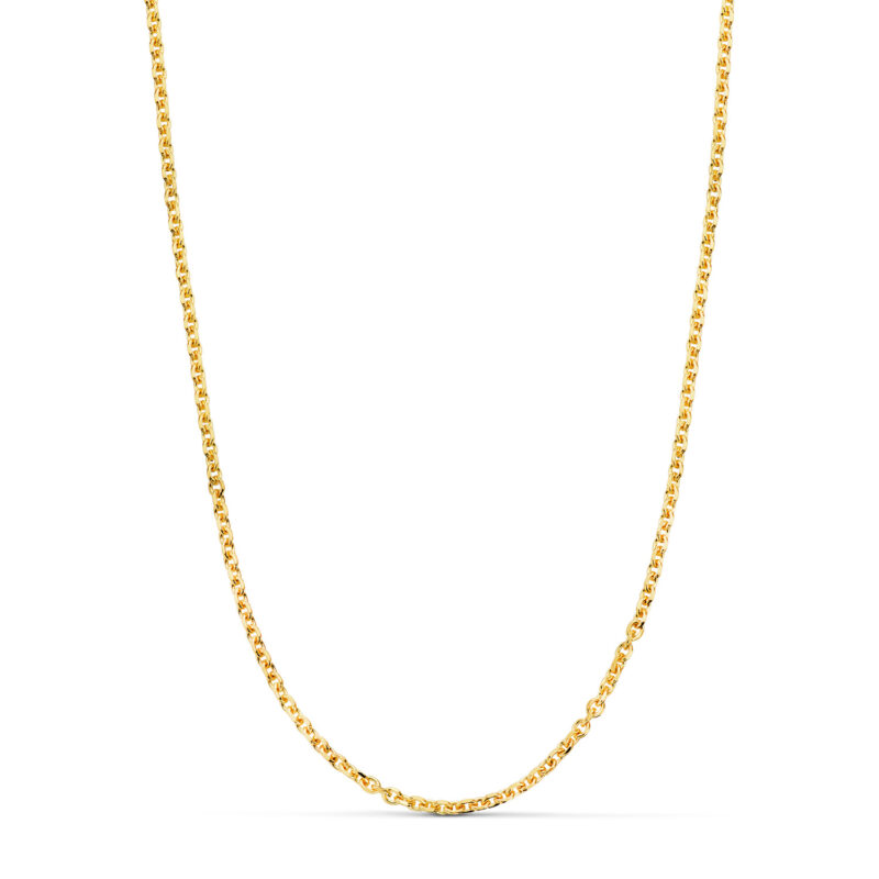 Cadena de oro amarillo maciza forzada eslabón tallado · 2,3 mm 60 cm