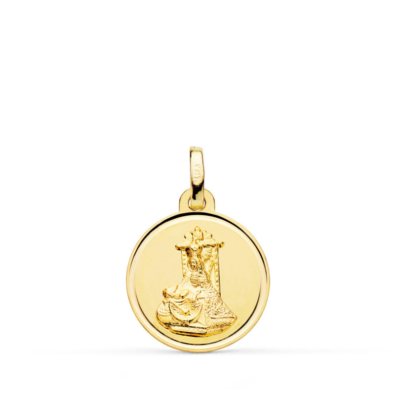 Medalla de oro amarillo Virgen de las Angustias bisel