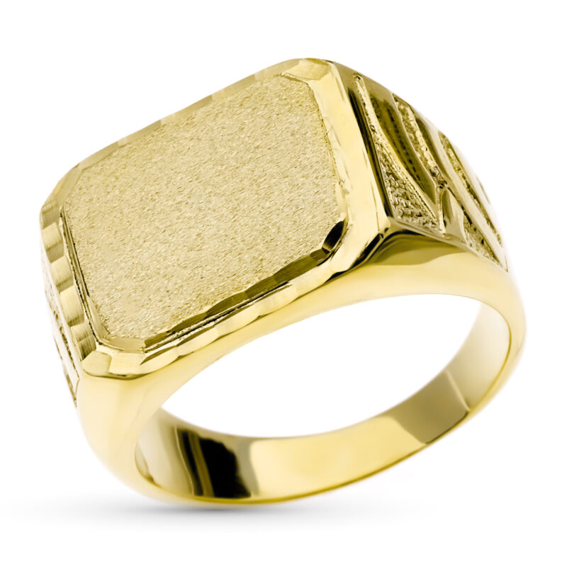 Sello de oro amarillo caballero forrado rectangular