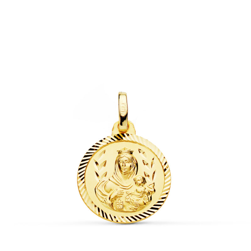 Medalla de oro amarillo Virgen del Carmen helice