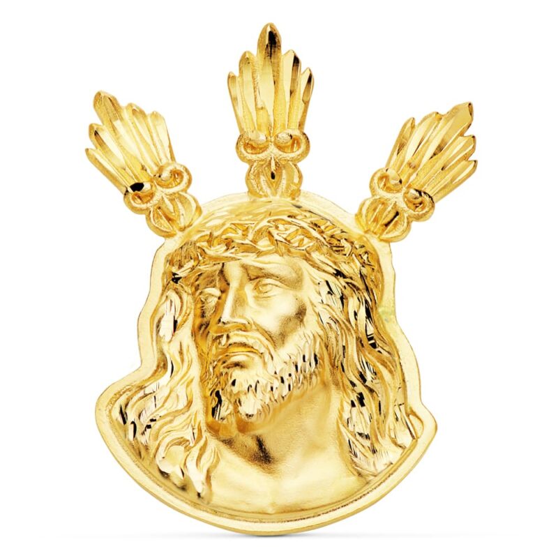 Colgante oro amarillo Cabeza de Cristo potencias